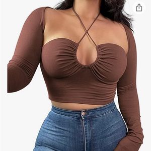 Halter & Shrug Combo. Amazon. Brown. XL. Runs Small!